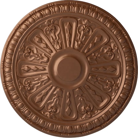 Raymond Ceiling Medallion (Fits Canopies up to 5 3/8"), Hnd-Painted Polished Copper, 18"OD x 1 1/4"P